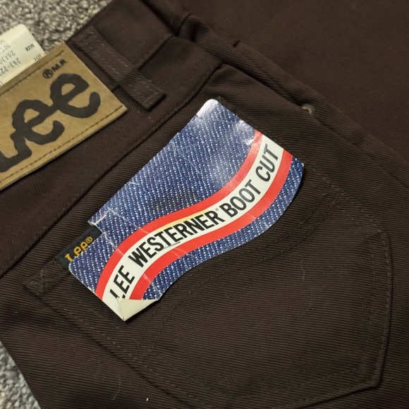 Deadstock Vintage Lee Jeans Women’s 28x30 Brown Boot Cut USA Made Denim Western - Picture 4 of 5